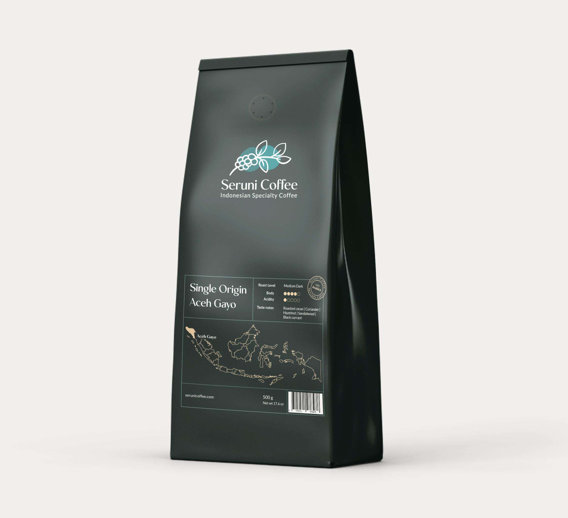 Indonesië Aceh Gayo | Arabica | Medium Dark Roast | Seruni Coffee 500 gr