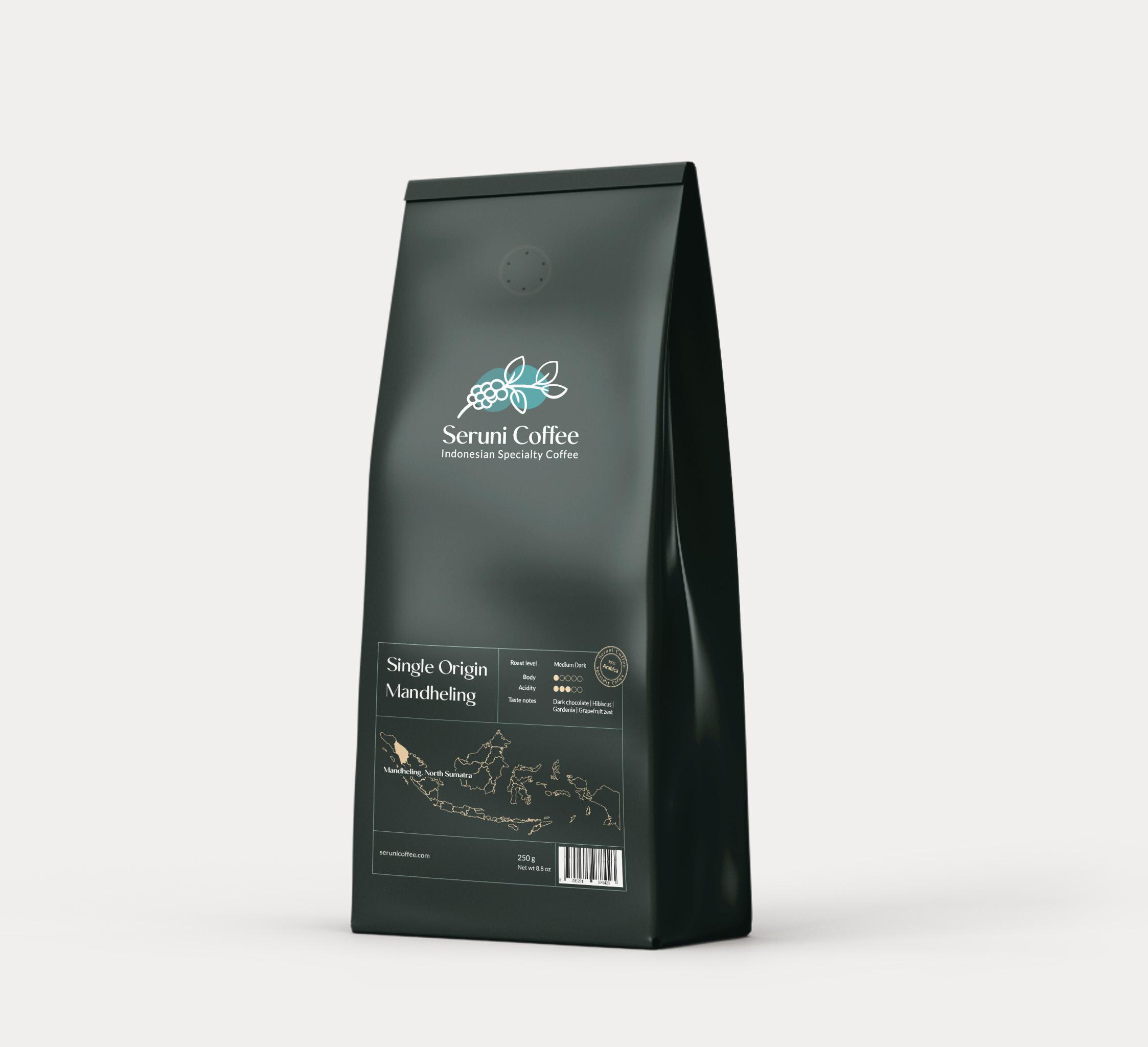 Indonesië Mandheling | Arabica | Medium Dark Roast | Seruni Coffee 250 gr