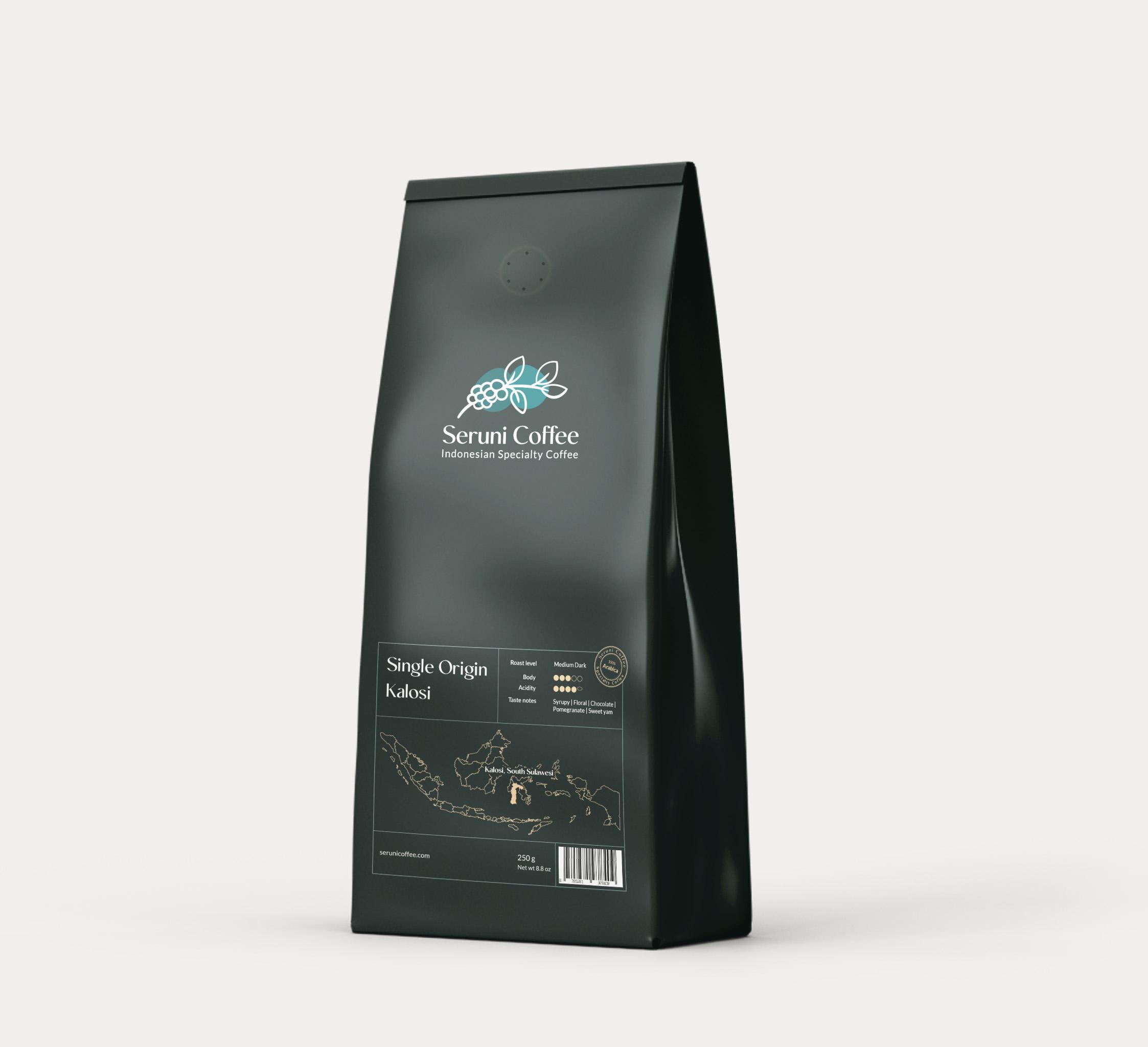 Indonesië Kalosi | Arabica | Medium Dark Roast | Seruni Coffee 250 gr