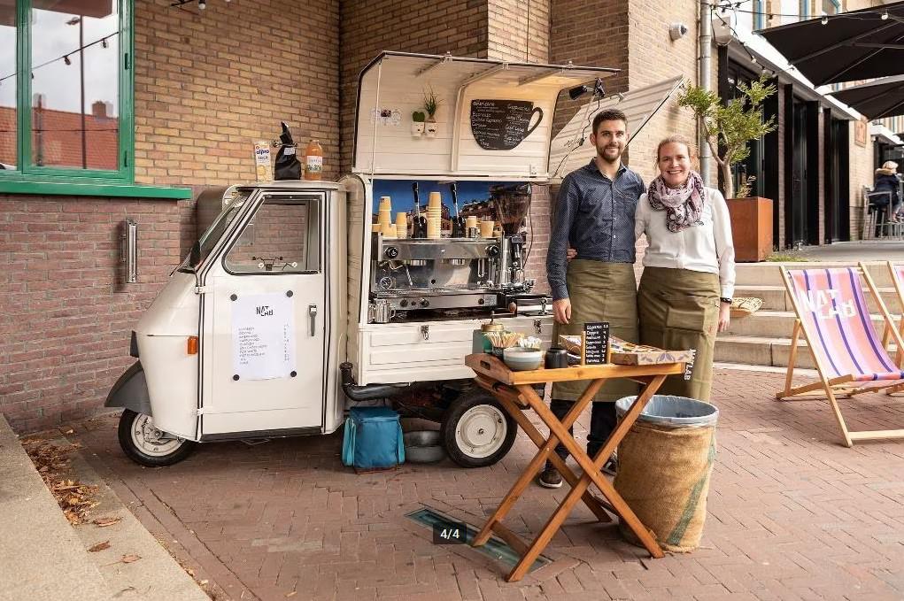 te Huur: Piaggio espressobar mobiel