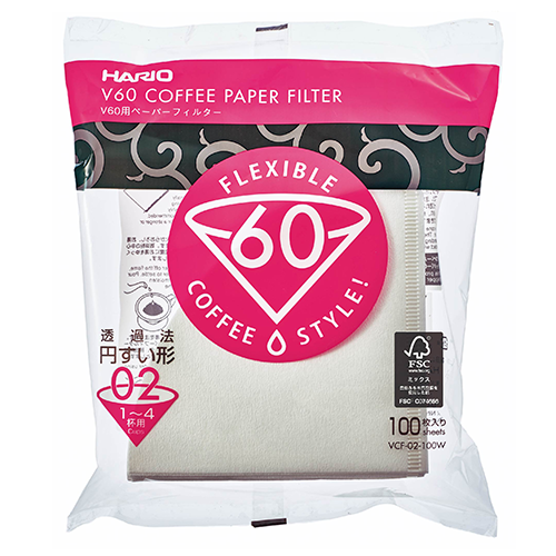 Hario V60-02 Koffiefilters Wit 100 stuks