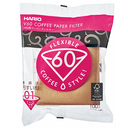 Hario V60-01 Koffiefilters Bruin 100 stuks