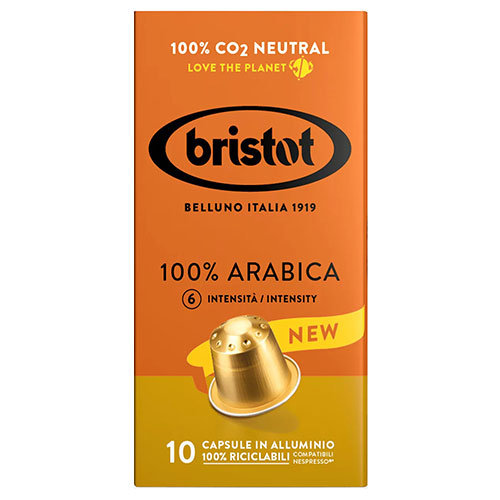 Bristot 100% Arabica Aluminium Nespresso Capsules 10 stuks