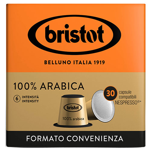 Bristot 100% Arabica Nespresso Compatible Capsules 30 stuks