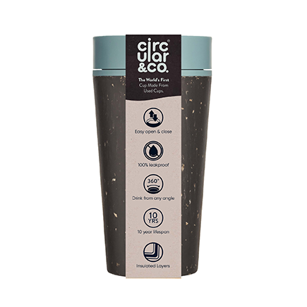 Reusable Coffee Cup, 340 ml diverse kleuren Zwart / Blauw