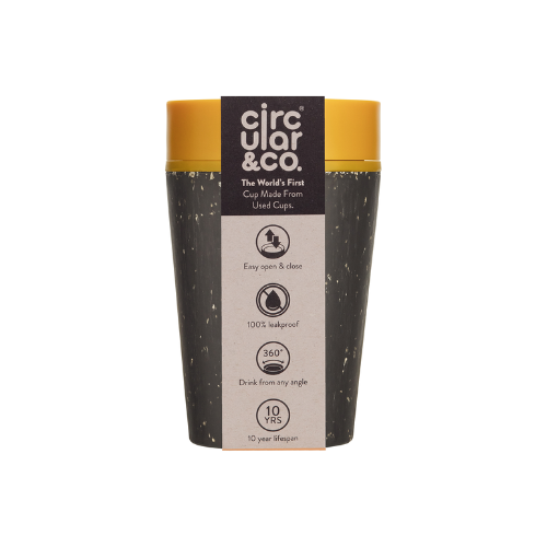 Reusable Coffee Cup, 227 ml diverse kleuren Zwart / Geel