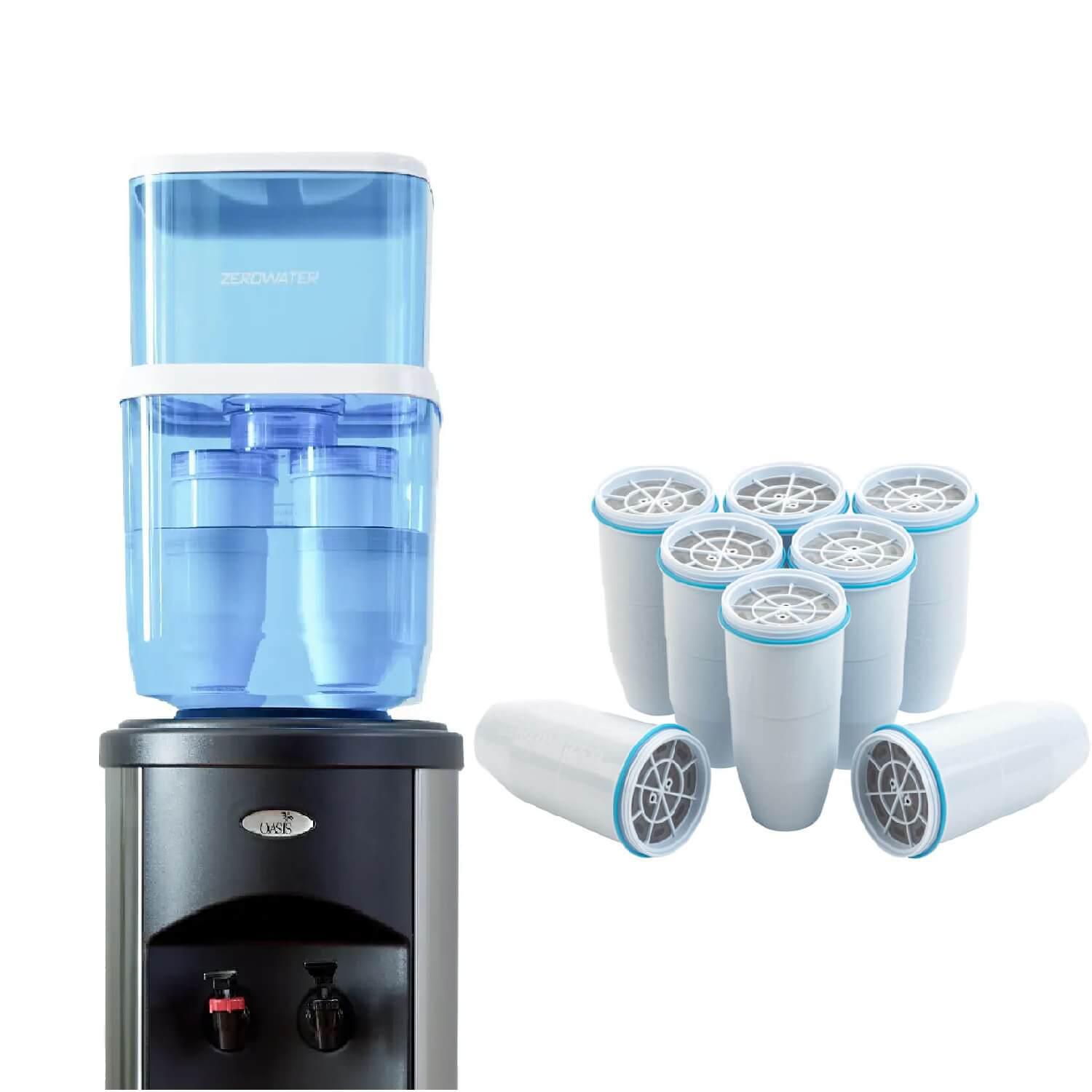 Combi-box: 18.9 liter Waterfilter systeem ten behoeve van een watercooler filter systeem inclusief 10 filters