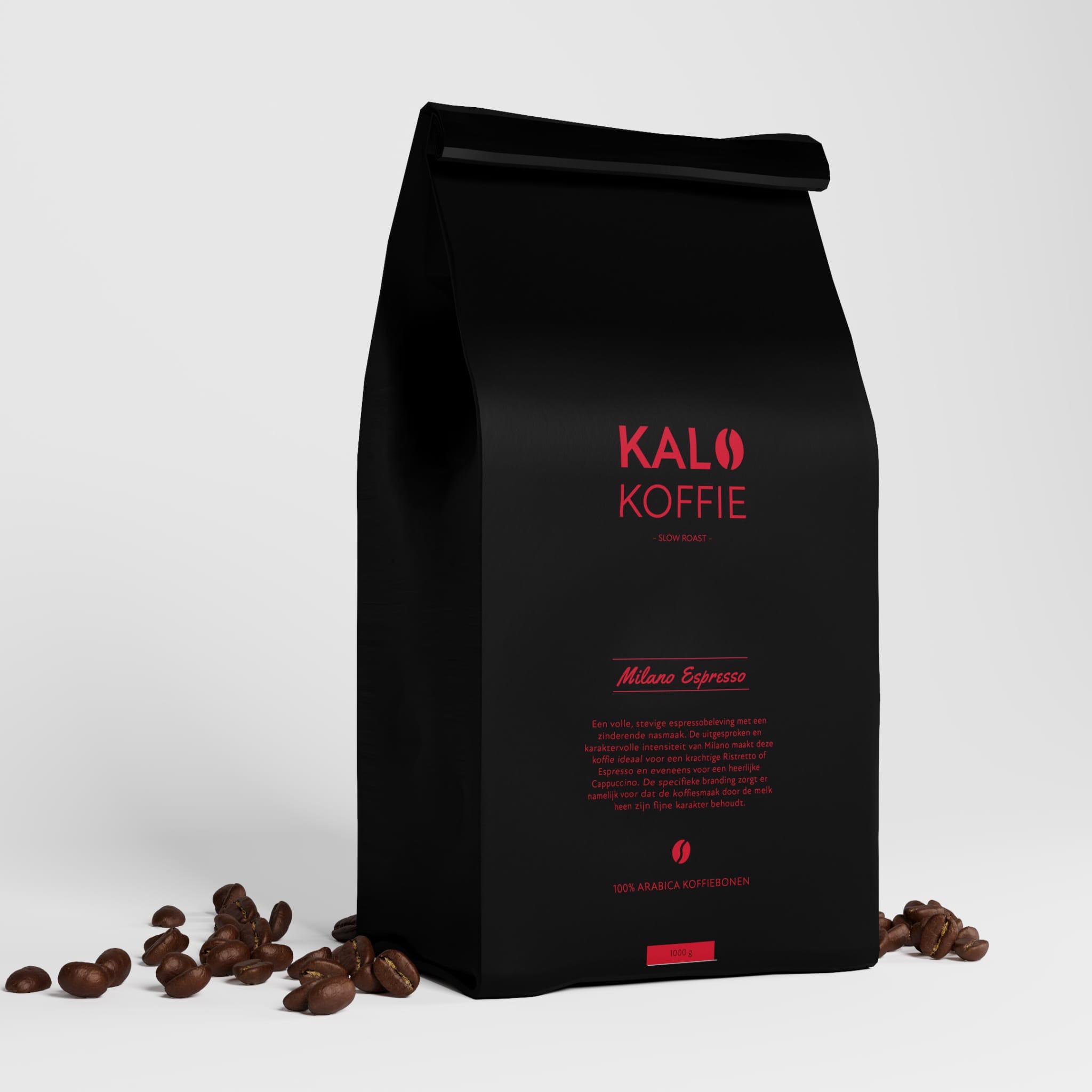Kalo Koffie Milano Espresso 1KG bonen - Nu €19,95