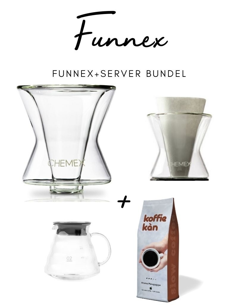Chemex Funnex Brewer & Papier + Hario Server Bundel